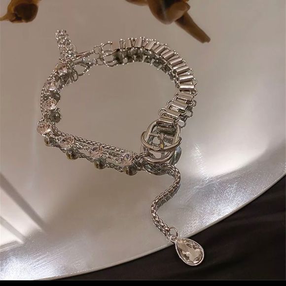 New Crystal Chocker Necklace Silver Statement Necklace - Picture 2 of 6